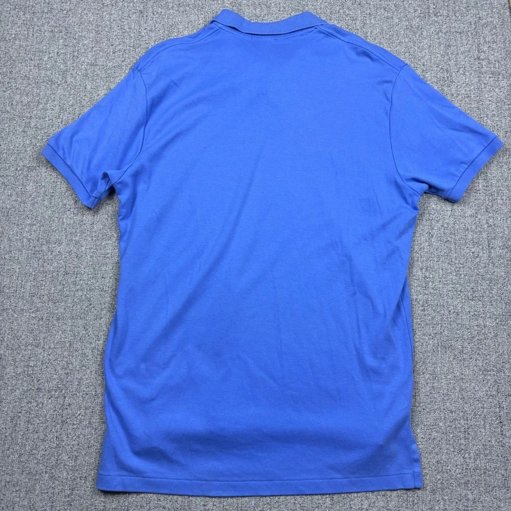 Polo Ralph Lauren Polo Shirt Mens L Blue Short Sleeve Yellow Pony Classic Fit